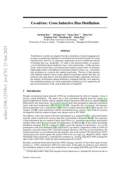 Co-advise: Cross Inductive Bias Distillation