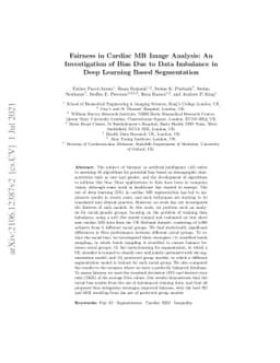 Fairness in Cardiac MR Image Analysis: An Investigation of Bias Due to
  Data Imbalance in Deep Learning Based Segmentation