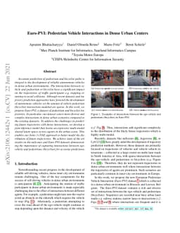Euro-PVI: Pedestrian Vehicle Interactions in Dense Urban Centers