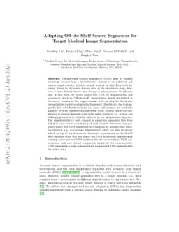 Adapting Off-the-Shelf Source Segmenter for Target Medical Image
  Segmentation