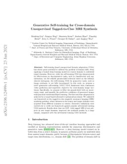 Generative Self-training for Cross-domain Unsupervised Tagged-to-Cine
  MRI Synthesis