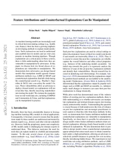 Feature Attributions and Counterfactual Explanations Can Be Manipulated