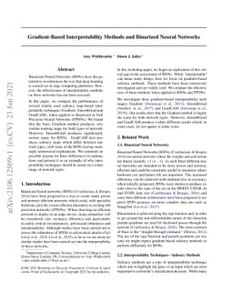 Gradient-Based Interpretability Methods and Binarized Neural Networks