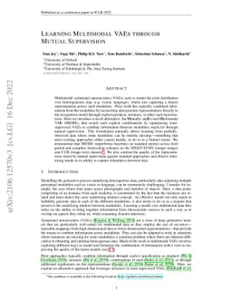 Learning Multimodal VAEs through Mutual Supervision