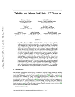Weisfeiler and Lehman Go Cellular: CW Networks