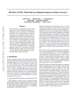 DP-SGD vs PATE: Which Has Less Disparate Impact on Model Accuracy?