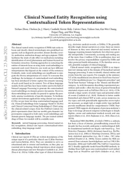 Clinical Named Entity Recognition using Contextualized Token
  Representations