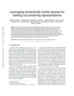 Leveraging semantically similar queries for ranking via combining
  representations