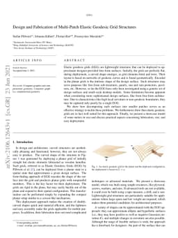 Design and Fabrication of Multi-Patch Elastic Geodesic Grid Structures