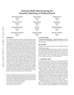Extreme Multi-label Learning for Semantic Matching in Product Search