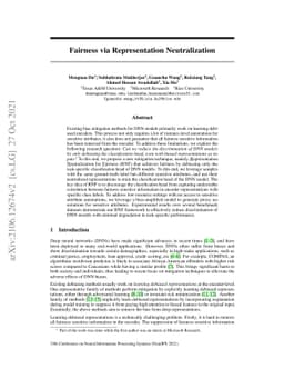 Fairness via Representation Neutralization