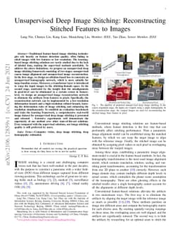 Unsupervised Deep Image Stitching: Reconstructing Stitched Features to
  Images