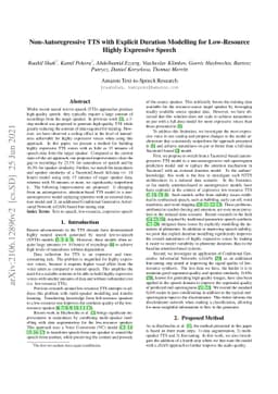 Non-Autoregressive TTS with Explicit Duration Modelling for Low-Resource
  Highly Expressive Speech