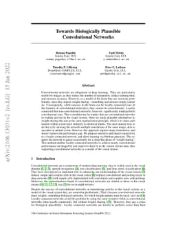Towards Biologically Plausible Convolutional Networks