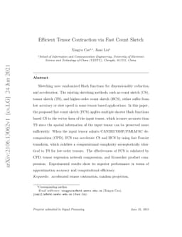 Efficient Tensor Contraction via Fast Count Sketch