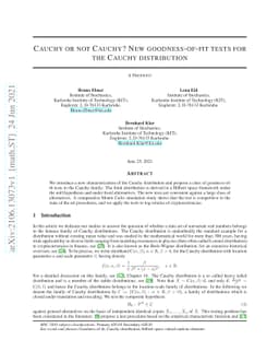 Cauchy or not Cauchy? New goodness-of-fit tests for the Cauchy
  distribution