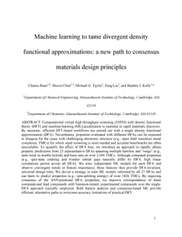 Machine learning to tame divergent density functional approximations: a
  new path to consensus materials design principles