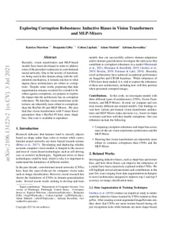 Exploring Corruption Robustness: Inductive Biases in Vision Transformers
  and MLP-Mixers
