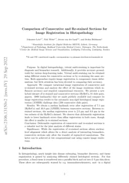 Comparison of Consecutive and Re-stained Sections for Image Registration
  in Histopathology