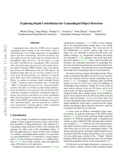 Exploring Depth Contribution for Camouflaged Object Detection