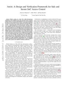 AKER: A Design and Verification Framework for Safe andSecure SoC Access
  Control