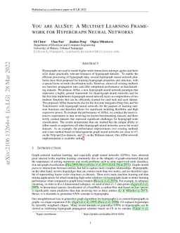 You are AllSet: A Multiset Function Framework for Hypergraph Neural
  Networks