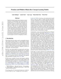 Promises and Pitfalls of Black-Box Concept Learning Models