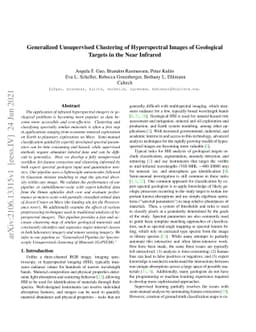 Generalized Unsupervised Clustering of Hyperspectral Images of
  Geological Targets in the Near Infrared