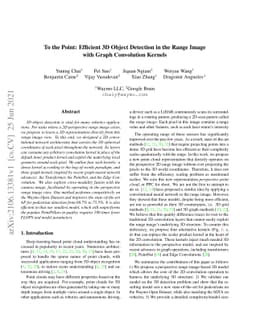 To the Point: Efficient 3D Object Detection in the Range Image with
  Graph Convolution Kernels