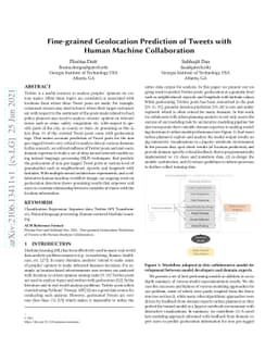 Fine-grained Geolocation Prediction of Tweets with Human Machine
  Collaboration