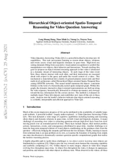 Hierarchical Object-oriented Spatio-Temporal Reasoning for Video
  Question Answering