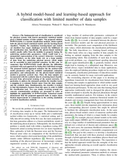 A hybrid model-based and learning-based approach for classification
  using limited number of training samples