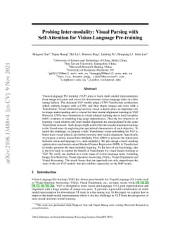 Probing Inter-modality: Visual Parsing with Self-Attention for
  Vision-Language Pre-training