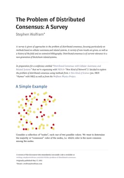 The Problem of Distributed Consensus: A Survey