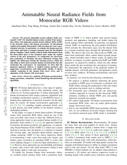 Animatable Neural Radiance Fields from Monocular RGB Videos