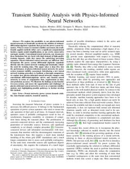 Transient Stability Analysis with Physics-Informed Neural Networks