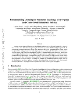 Understanding Clipping for Federated Learning: Convergence and
  Client-Level Differential Privacy