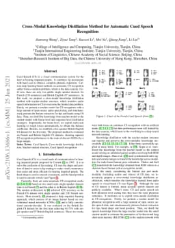 Cross-Modal Knowledge Distillation Method for Automatic Cued Speech
  Recognition