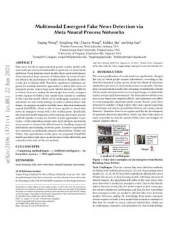 Multimodal Emergent Fake News Detection via Meta Neural Process Networks