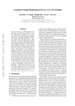 Learning to Sample Replacements for ELECTRA Pre-Training