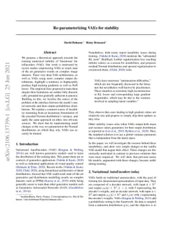 Re-parameterizing VAEs for stability