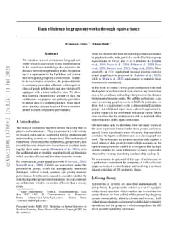 Data efficiency in graph networks through equivariance