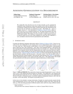 Assessing Generalization of SGD via Disagreement