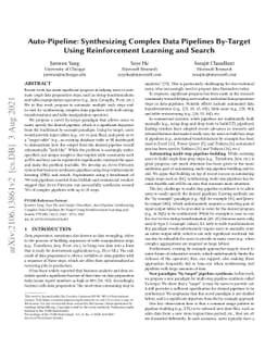 Auto-Pipeline: Synthesizing Complex Data Pipelines By-Target Using
  Reinforcement Learning and Search