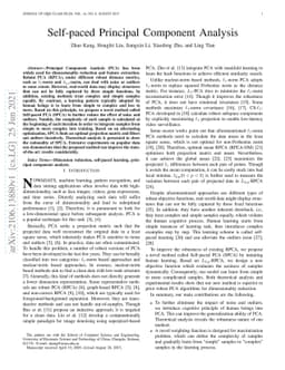 Self-paced Principal Component Analysis