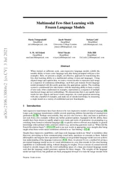 Multimodal Few-Shot Learning with Frozen Language Models