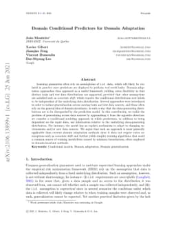 Domain Conditional Predictors for Domain Adaptation