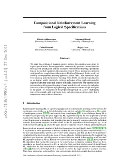 Compositional Reinforcement Learning from Logical Specifications