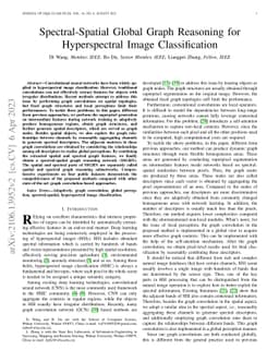Spectral-Spatial Global Graph Reasoning for Hyperspectral Image
  Classification