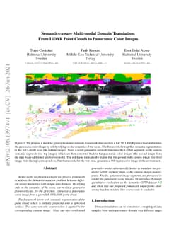 Semantics-aware Multi-modal Domain Translation:From LiDAR Point Clouds
  to Panoramic Color Images